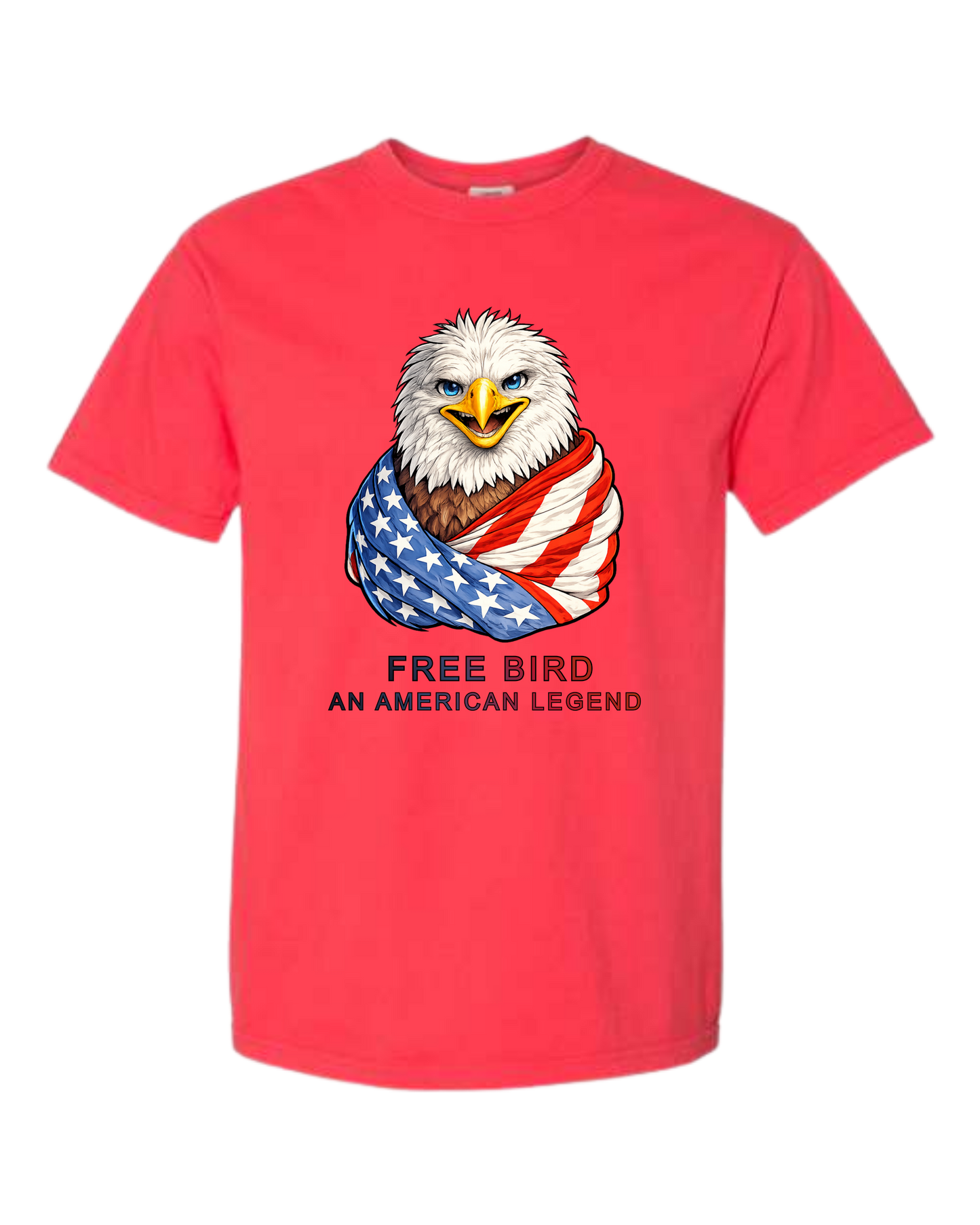 Free Bird An American Legend - Comfort Colors - Heavyweight Unisex Tee - Yellows, Oranges, Reds