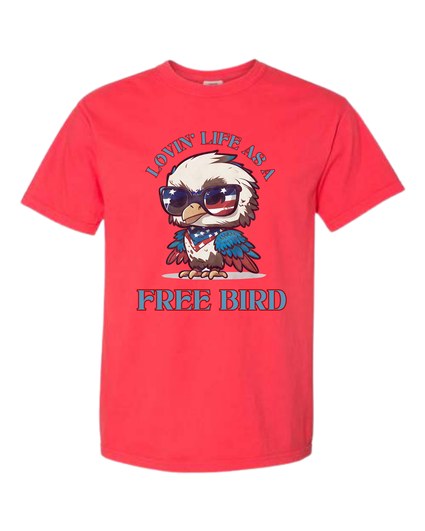 Lovin' Life as a Free Bird - Comfort Colors - Heavyweight Unisex Tee - Yellows, Oranges, Reds