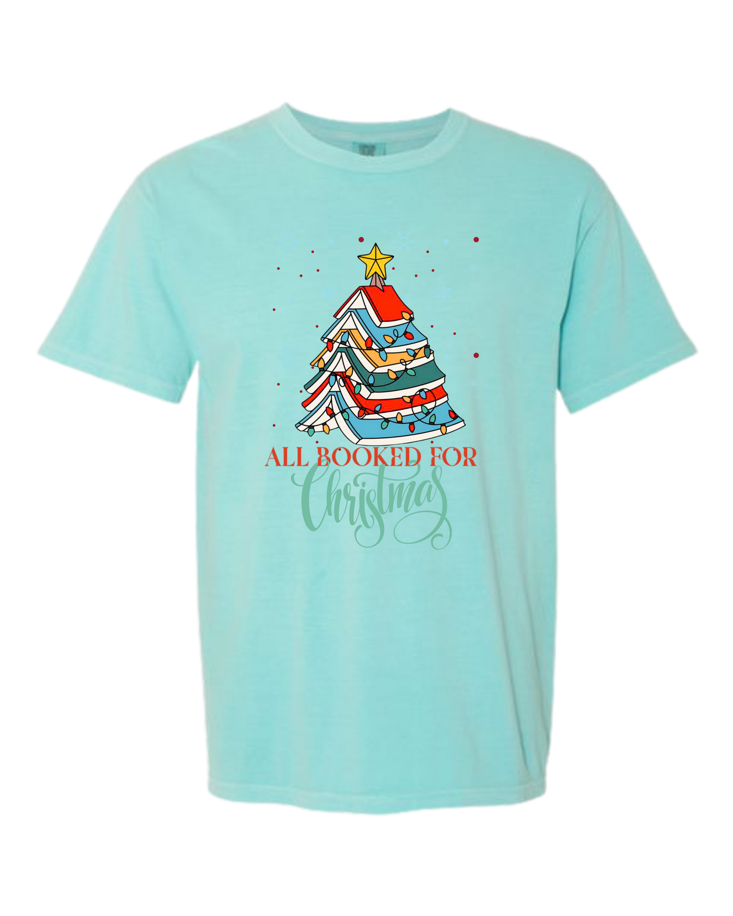 All Booked For Christmas - Comfort Colors - Heavyweight Unisex Tee - Greens