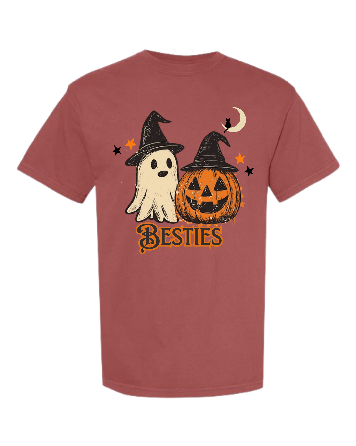 Halloween Besties - Comfort Colors - Heavyweight Unisex Tee - Yellows, Oranges, Reds