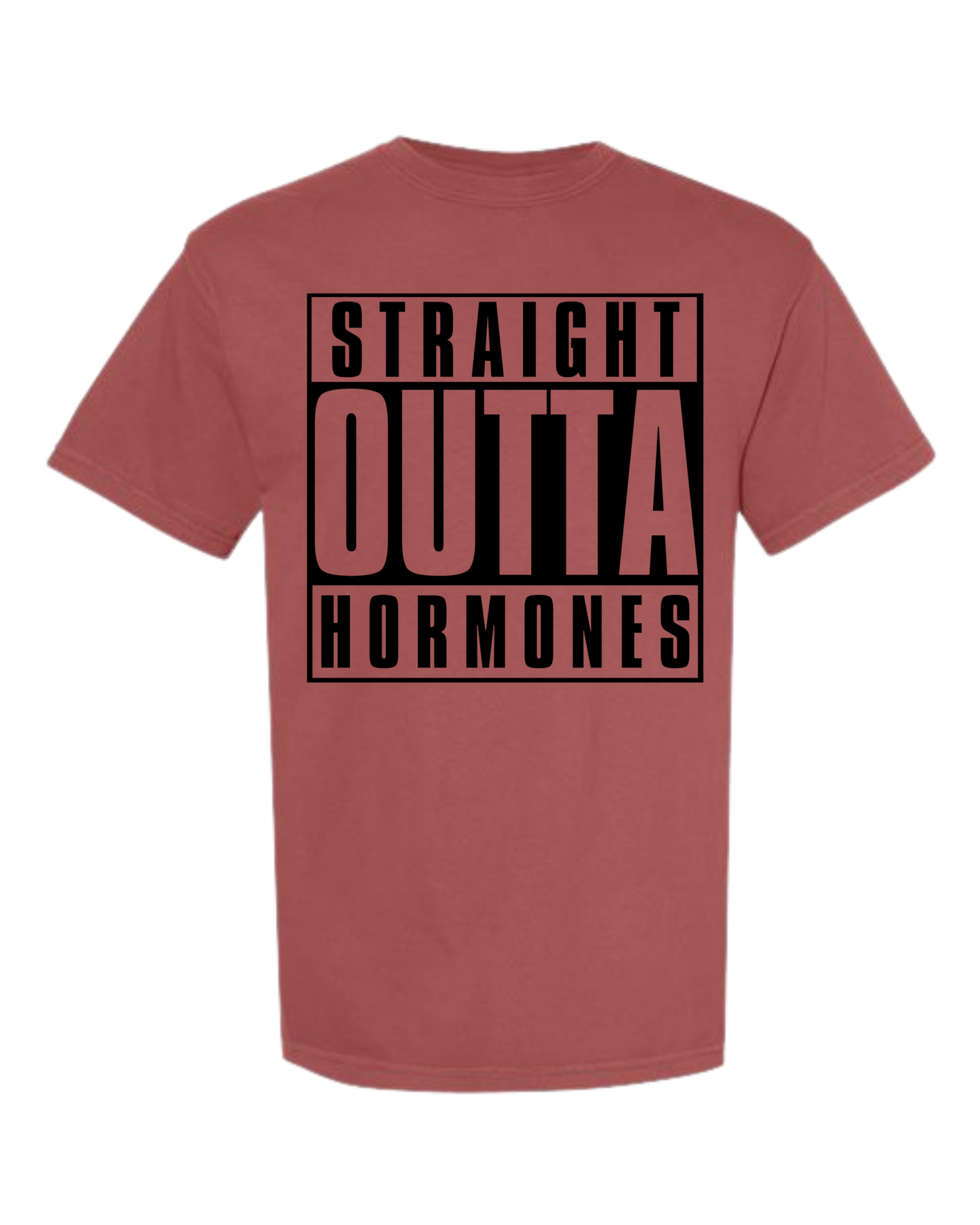 Straight Outta Hormones - Comfort Colors - Heavyweight Unisex Tee - Yellows, Oranges, Reds