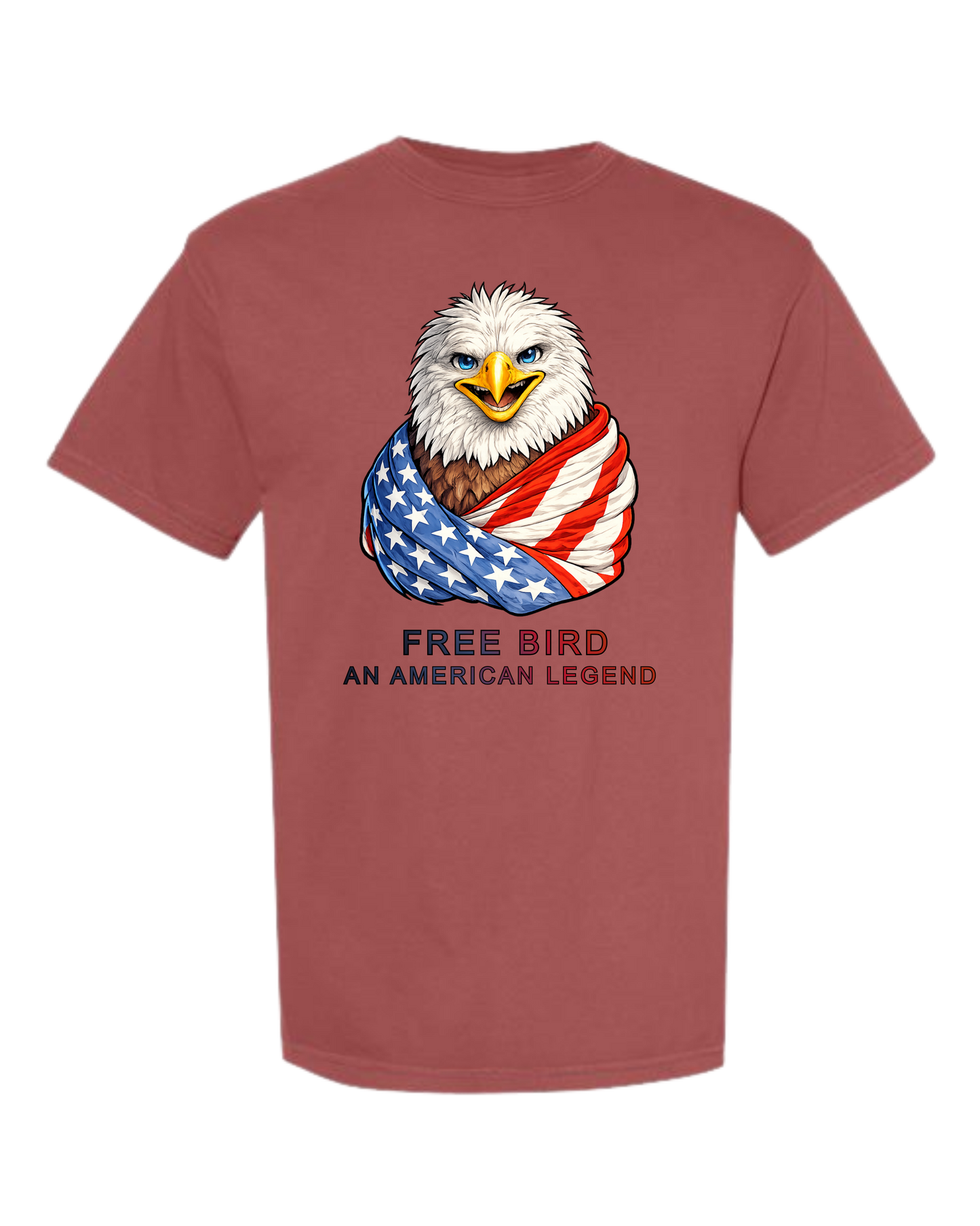 Free Bird An American Legend - Comfort Colors - Heavyweight Unisex Tee - Yellows, Oranges, Reds