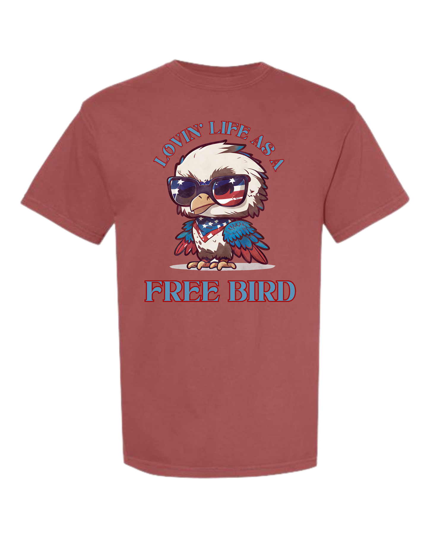 Lovin' Life as a Free Bird - Comfort Colors - Heavyweight Unisex Tee - Yellows, Oranges, Reds