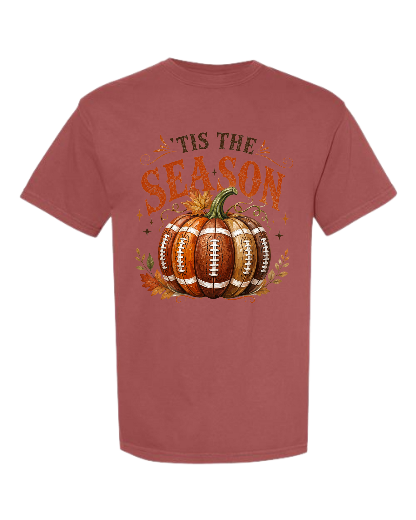 'Tis Football Season - Comfort Colors - Heavyweight Unisex Tee - Yellows, Oranges, Reds