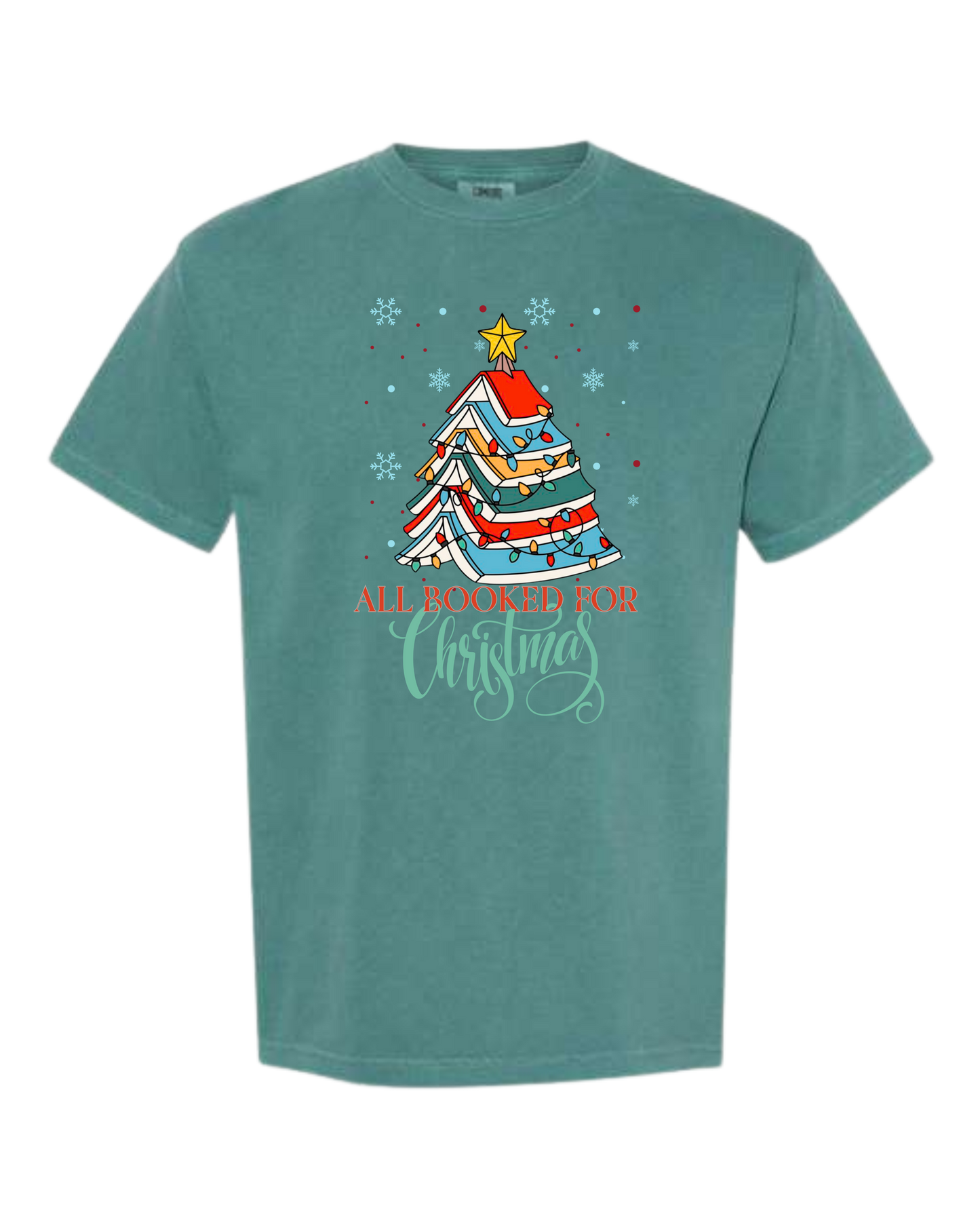 All Booked For Christmas - Comfort Colors - Heavyweight Unisex Tee - Greens