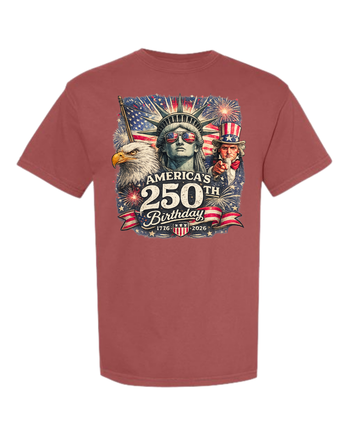 America's 250th Birthday - Comfort Colors - Heavyweight Unisex Tee - Yellows, Oranges, Reds