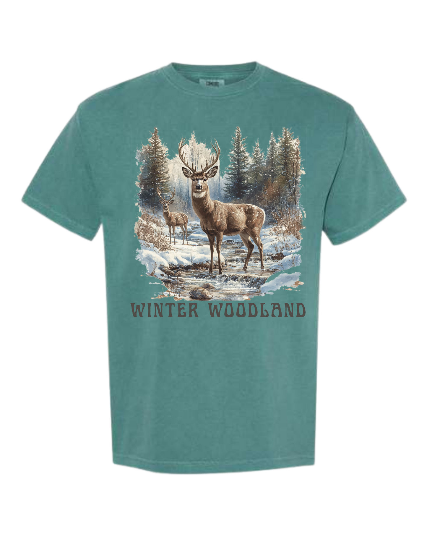 Winter Woodland - Comfort Colors - Heavyweight Unisex Tee - Greens