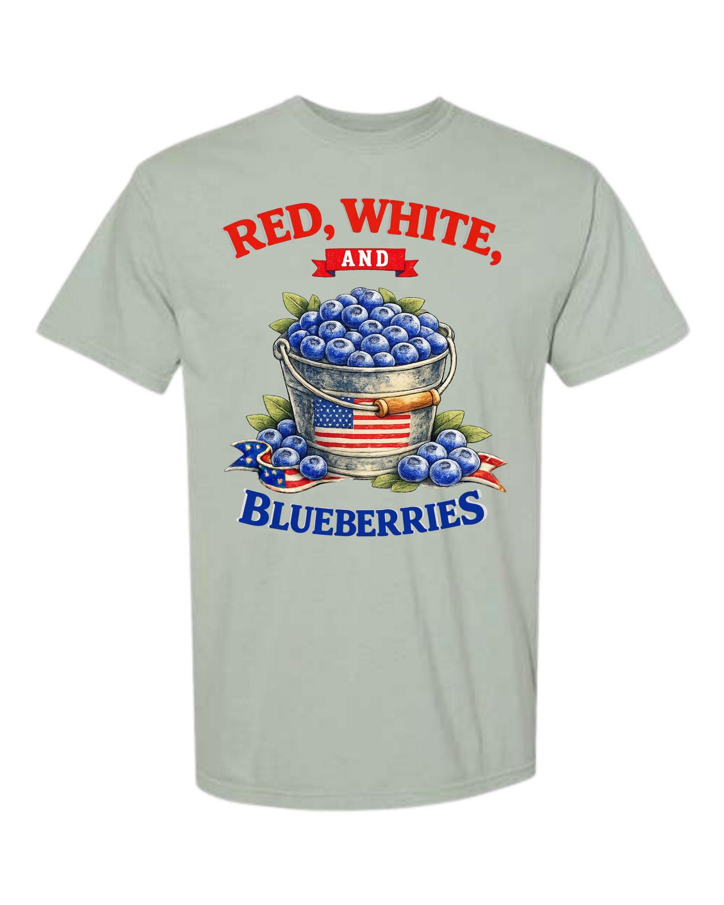 Red, White, And Blueberries - Comfort Colors - Heavyweight Unisex Tee - Greens