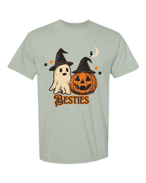 Halloween Besties - Comfort Colors - Heavyweight Unisex Tee - Greens