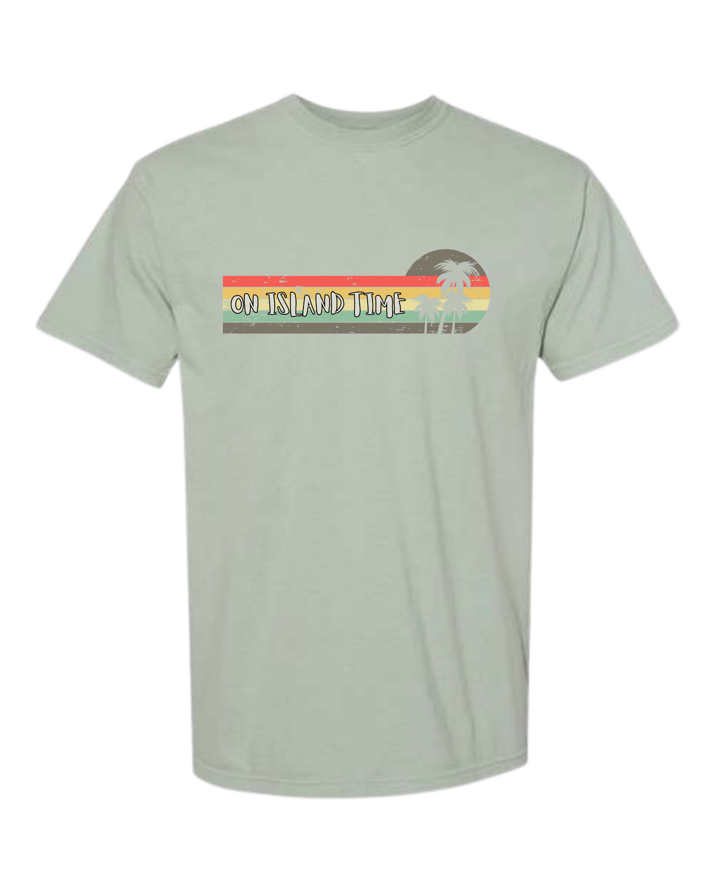 On Island Time - Comfort Colors - Heavyweight Unisex Tee - Greens