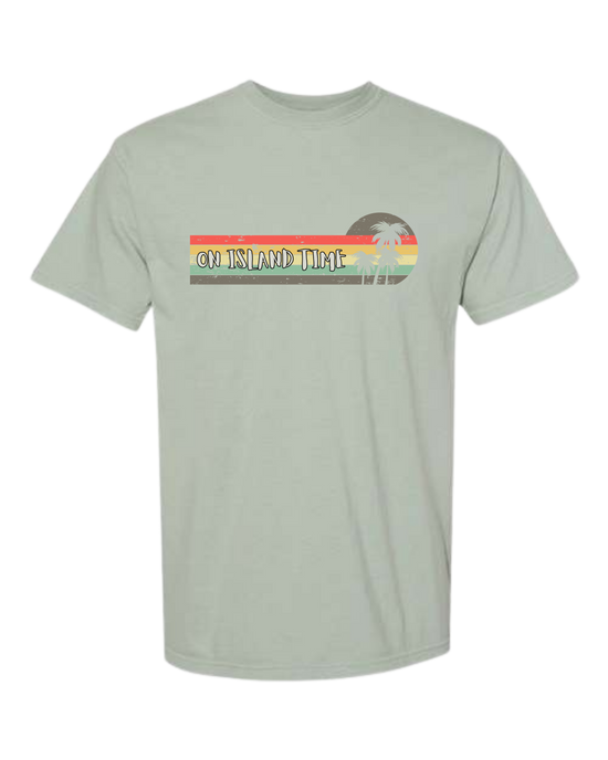 On Island Time - Comfort Colors - Heavyweight Unisex Tee - Greens