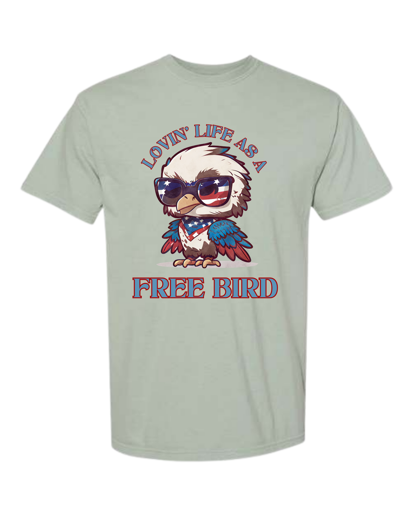 Lovin' Life as a Free Bird - Comfort Colors - Heavyweight Unisex Tee - Greens