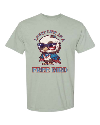 Lovin' Life as a Free Bird - Comfort Colors - Heavyweight Unisex Tee - Greens