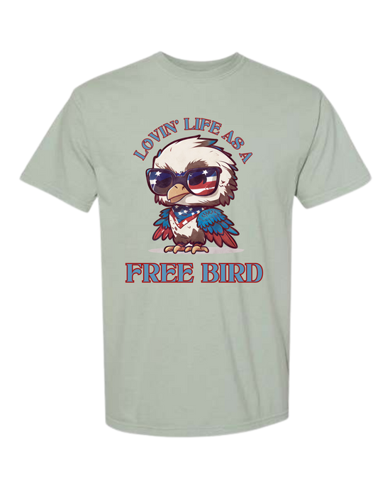 Lovin' Life as a Free Bird - Comfort Colors - Heavyweight Unisex Tee - Greens