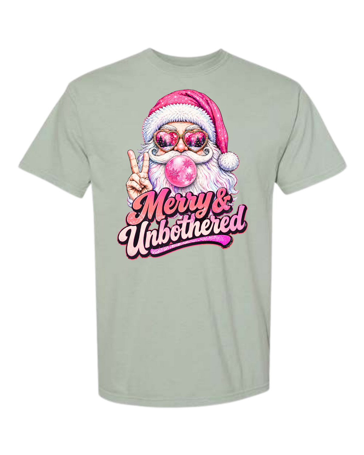 Merry & Unbothered - Comfort Colors - Heavyweight Unisex Tee - Greens