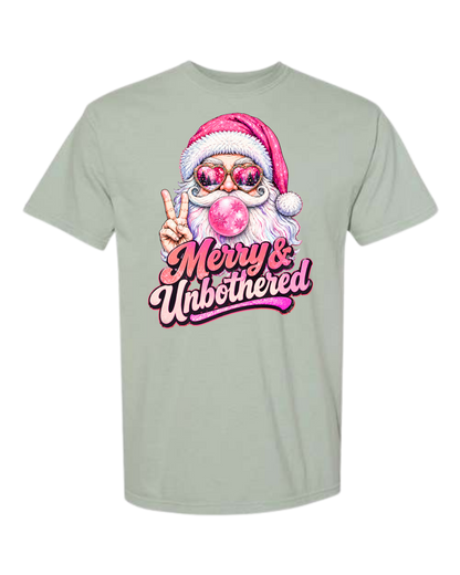Merry & Unbothered - Comfort Colors - Heavyweight Unisex Tee - Greens