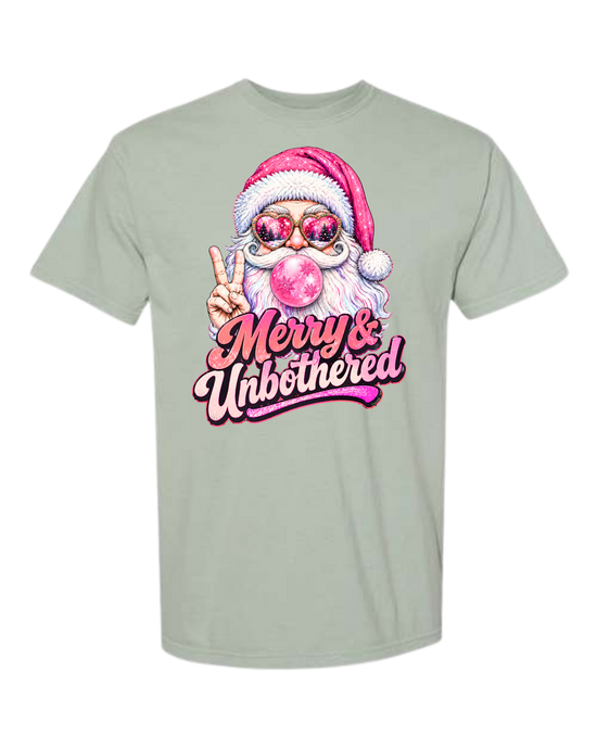 Merry & Unbothered - Comfort Colors - Heavyweight Unisex Tee - Greens