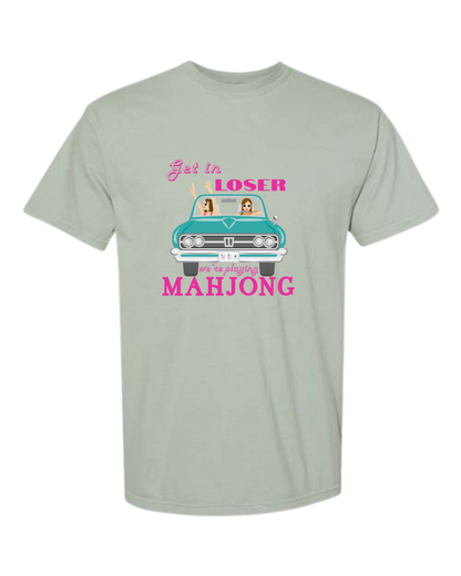 Get in Loser We're Playing Mahjong - Comfort Colors - Heavyweight Unisex Tee - Greens