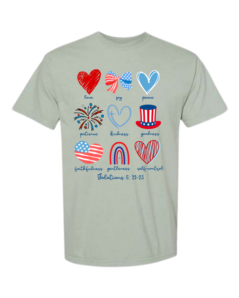 Galatians 5 - Patriotic - Comfort Colors - Heavyweight Unisex Tee - Greens