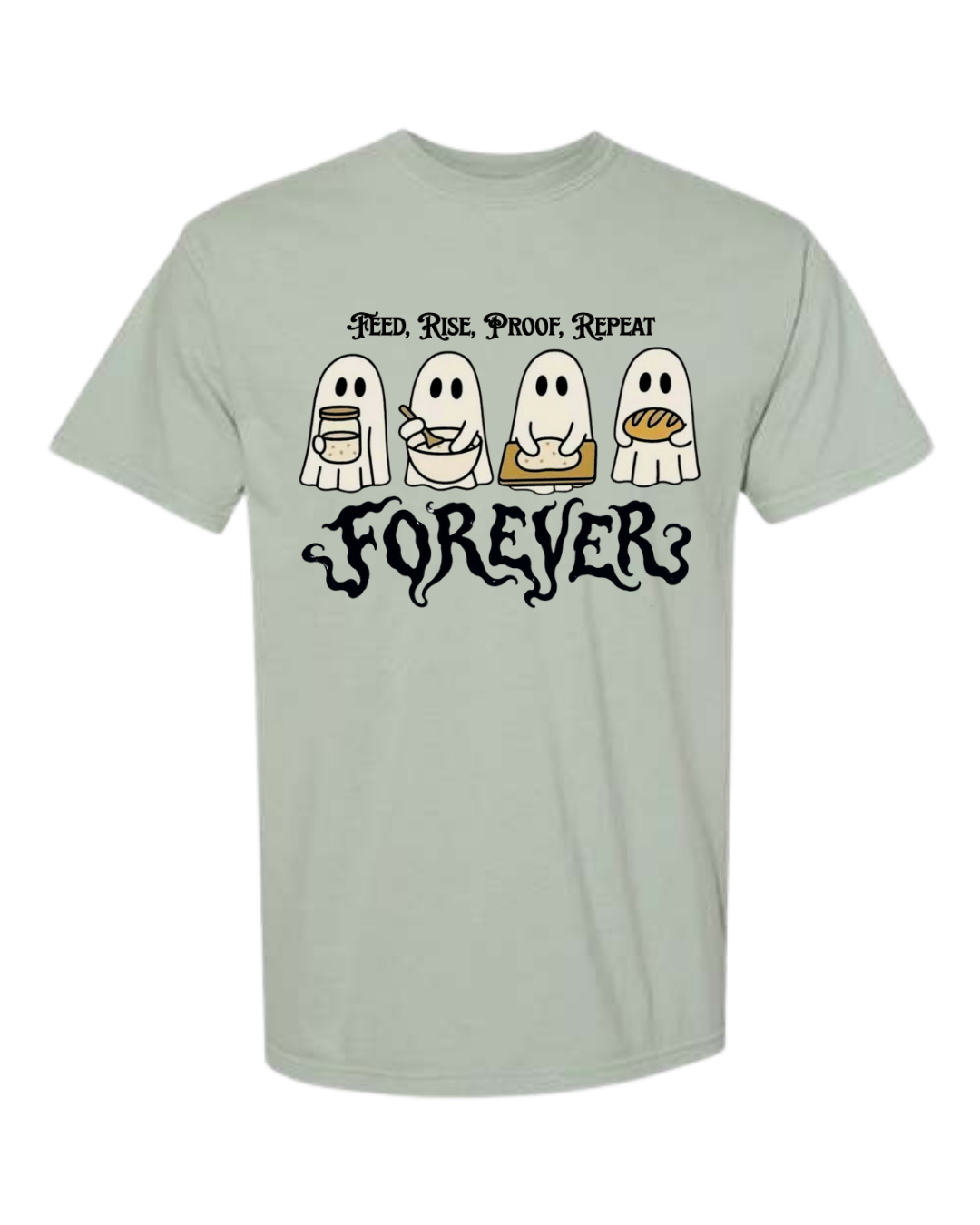 Sourdough Ghosties - Comfort Colors - Heavyweight Unisex Tee - Greens