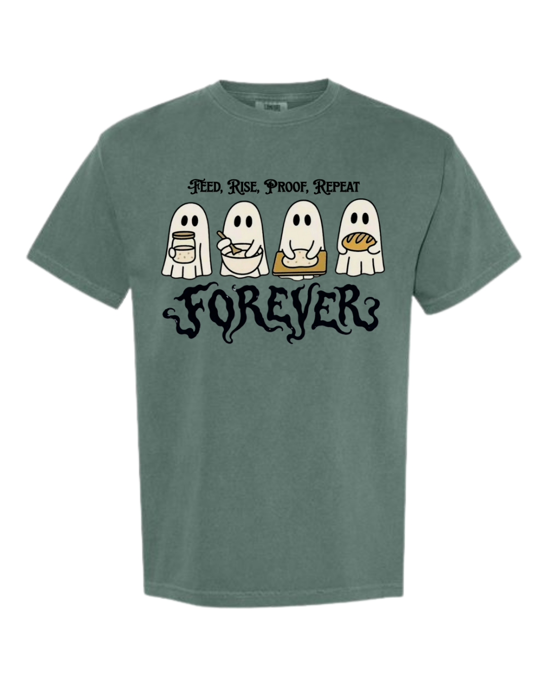 Sourdough Ghosties - Comfort Colors - Heavyweight Unisex Tee - Greens