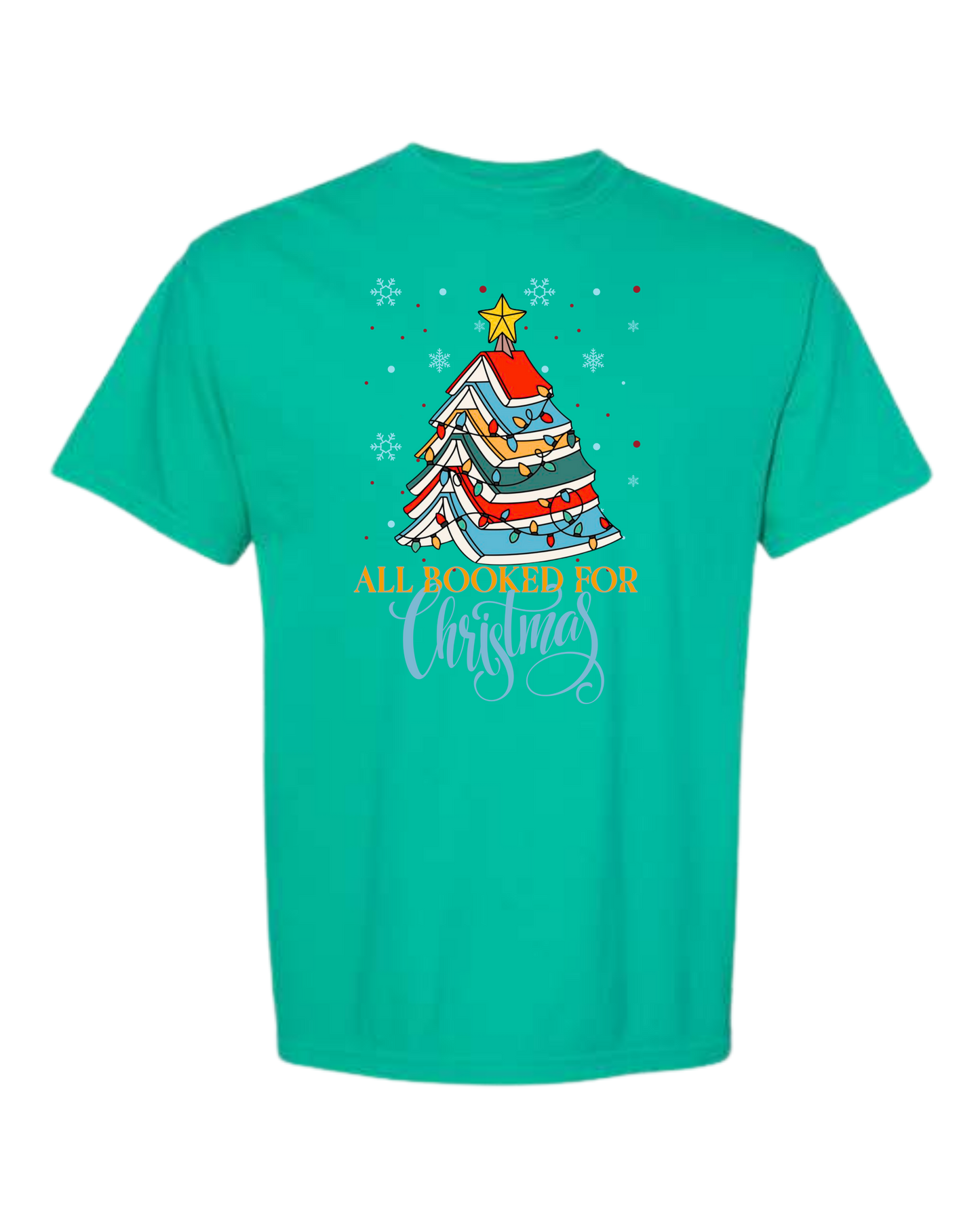 All Booked For Christmas - Comfort Colors - Heavyweight Unisex Tee - Greens
