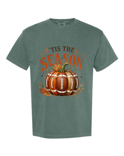 'Tis Football Season - Comfort Colors - Heavyweight Unisex Tee - Greens