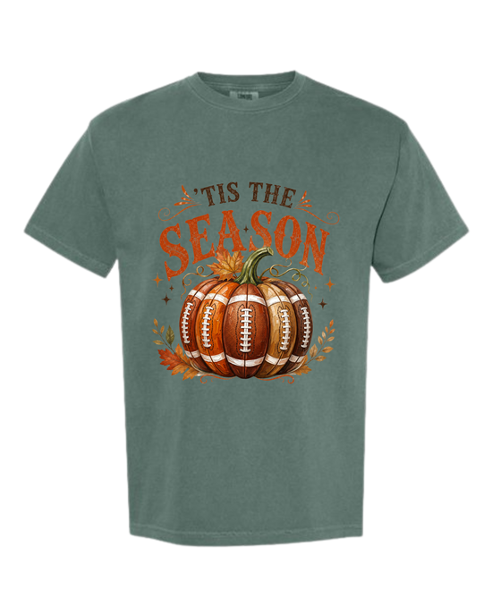 'Tis Football Season - Comfort Colors - Heavyweight Unisex Tee - Greens