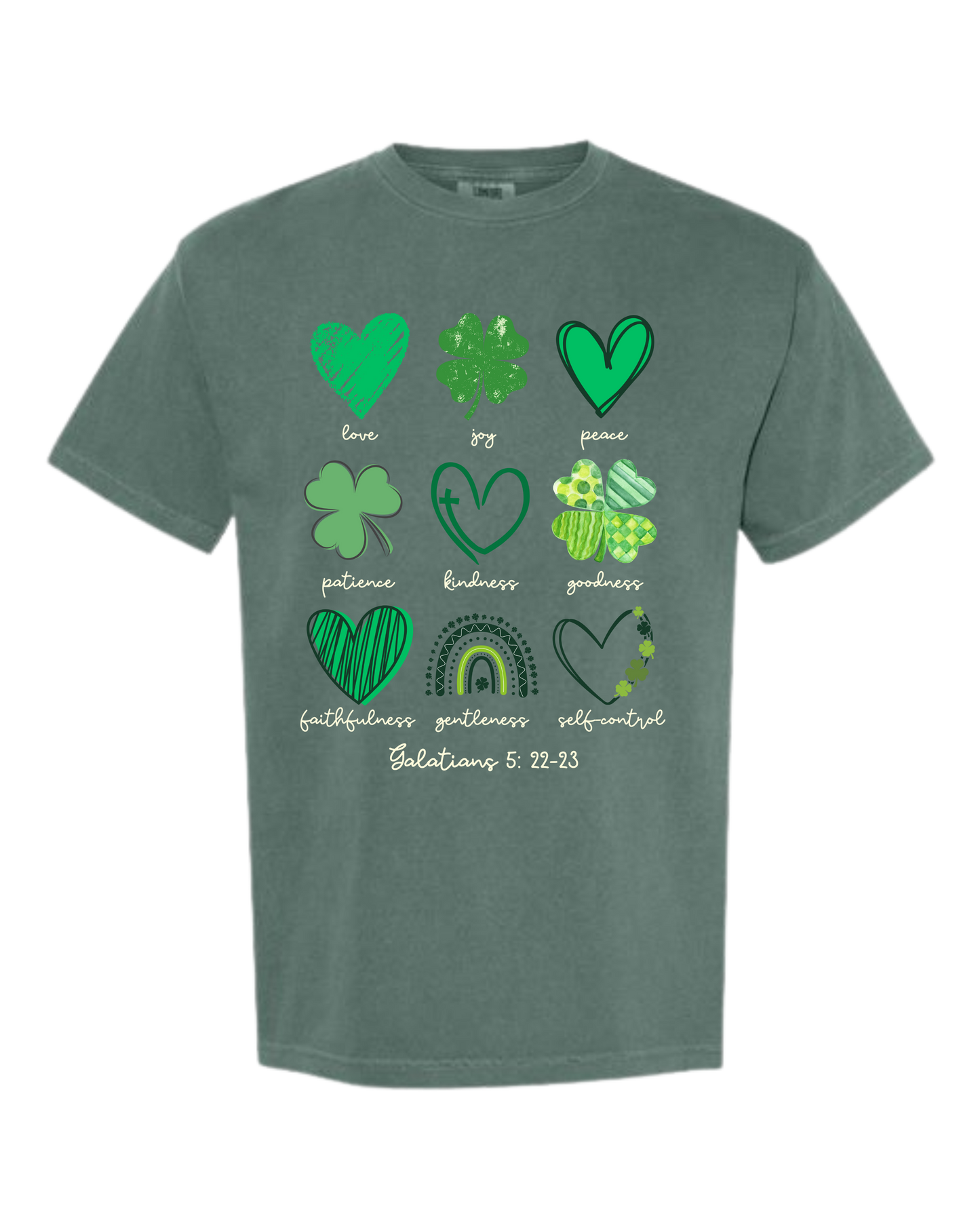 Galatians 5 - St Patrick's Day - Comfort Colors - Heavyweight Unisex Tee - Greens