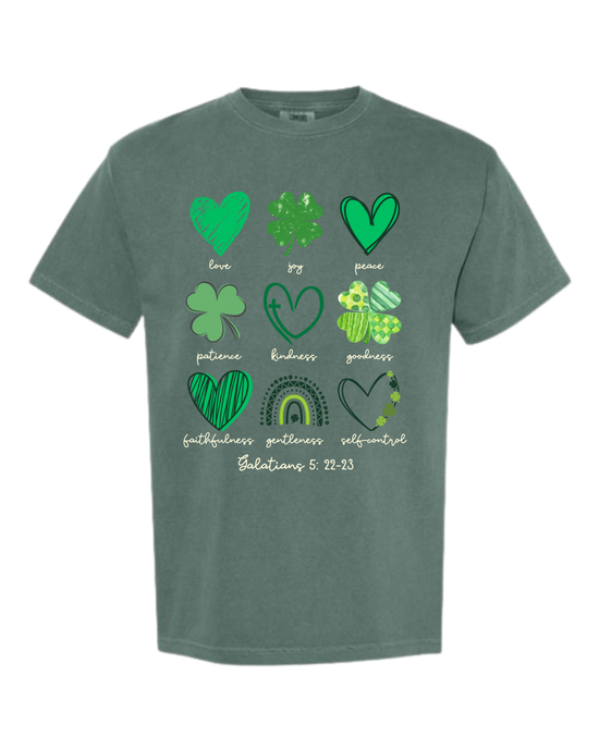 Galatians 5 - St Patrick's Day - Comfort Colors - Heavyweight Unisex Tee - Greens