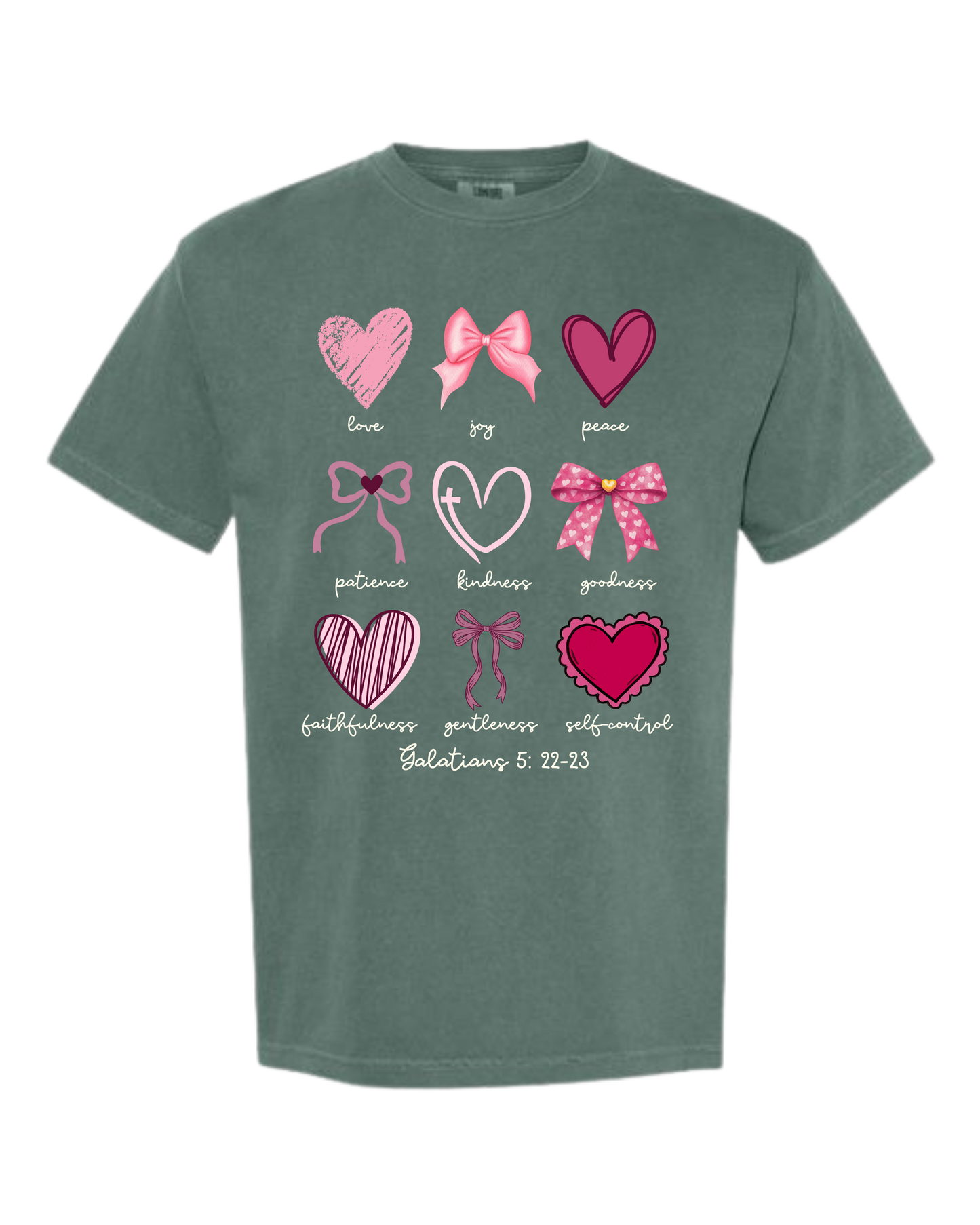 Galatians 5 - Valentines - Comfort Colors - Heavyweight Unisex Tee - Greens