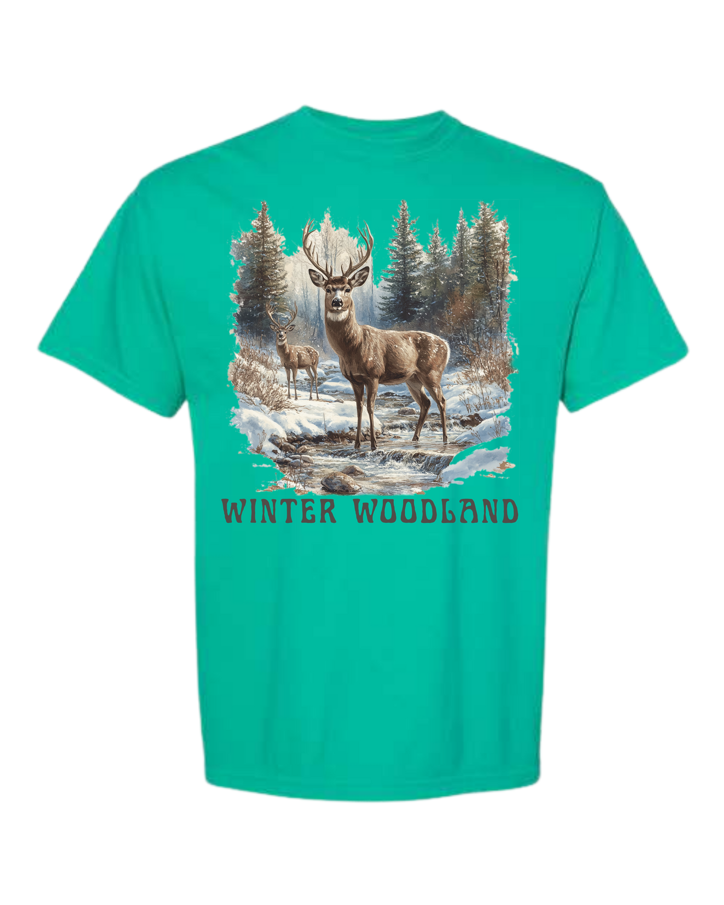Winter Woodland - Comfort Colors - Heavyweight Unisex Tee - Greens