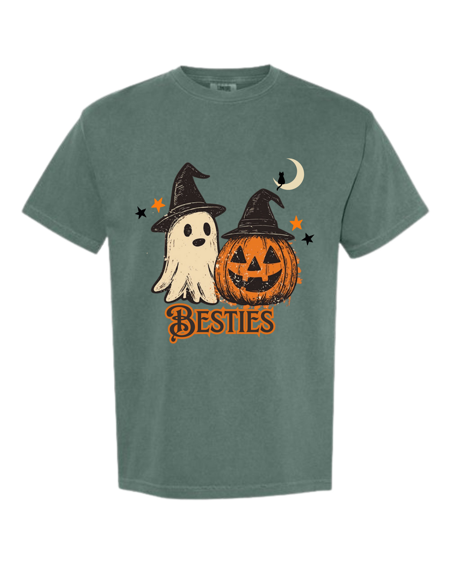 Halloween Besties - Comfort Colors - Heavyweight Unisex Tee - Greens