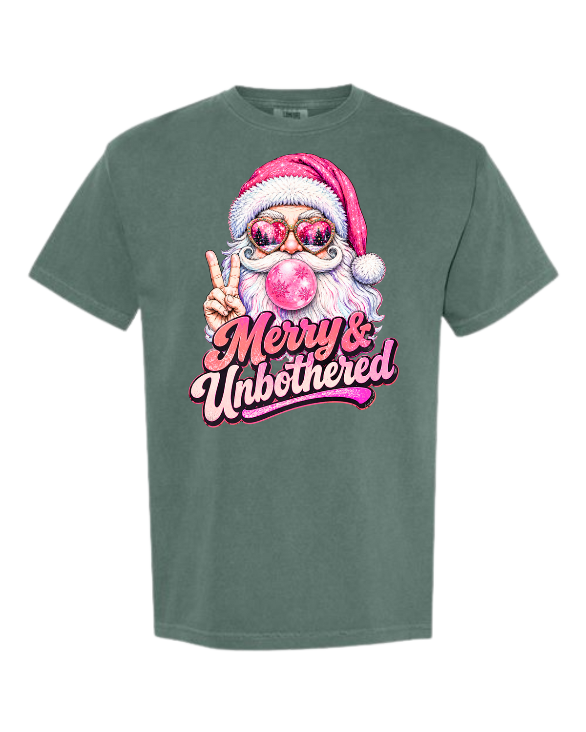 Merry & Unbothered - Comfort Colors - Heavyweight Unisex Tee - Greens