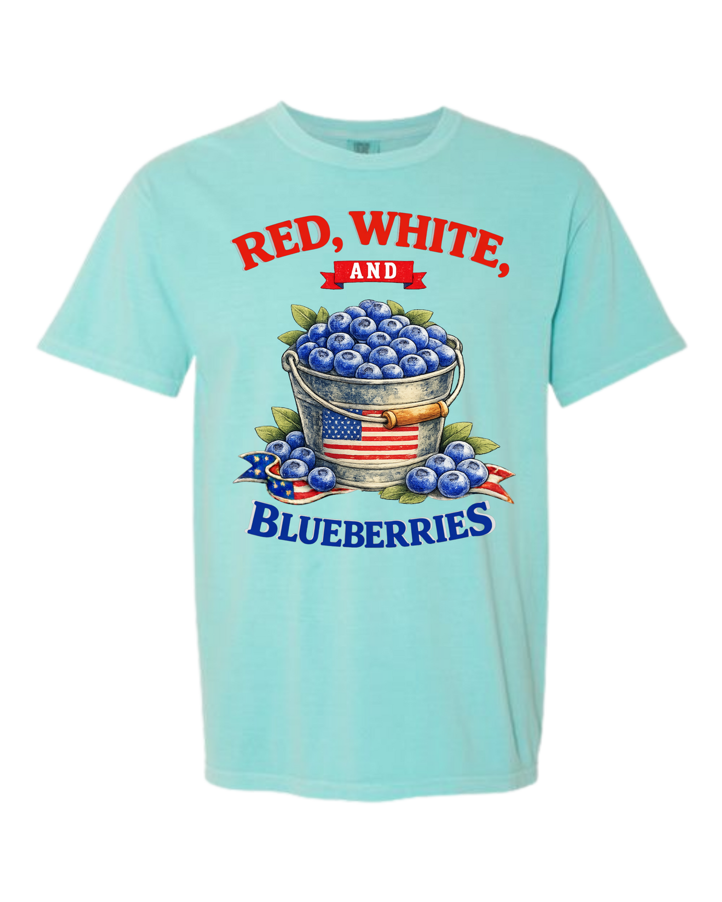Red, White, And Blueberries - Comfort Colors - Heavyweight Unisex Tee - Greens