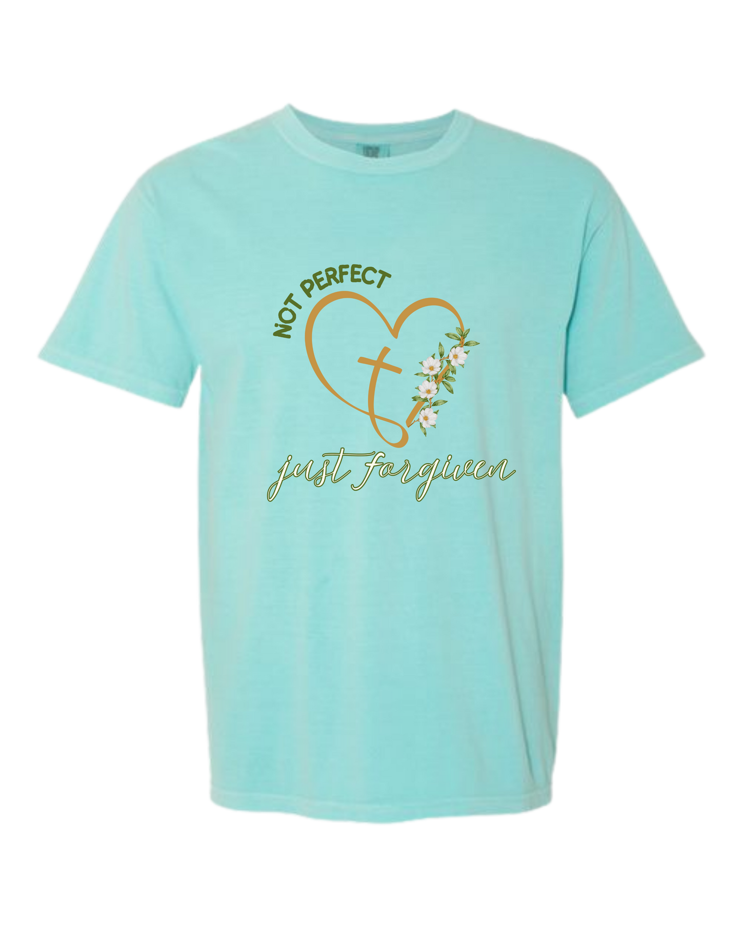 Not Perfect Just Forgiven - Comfort Colors - Heavyweight Unisex Tee - Greens