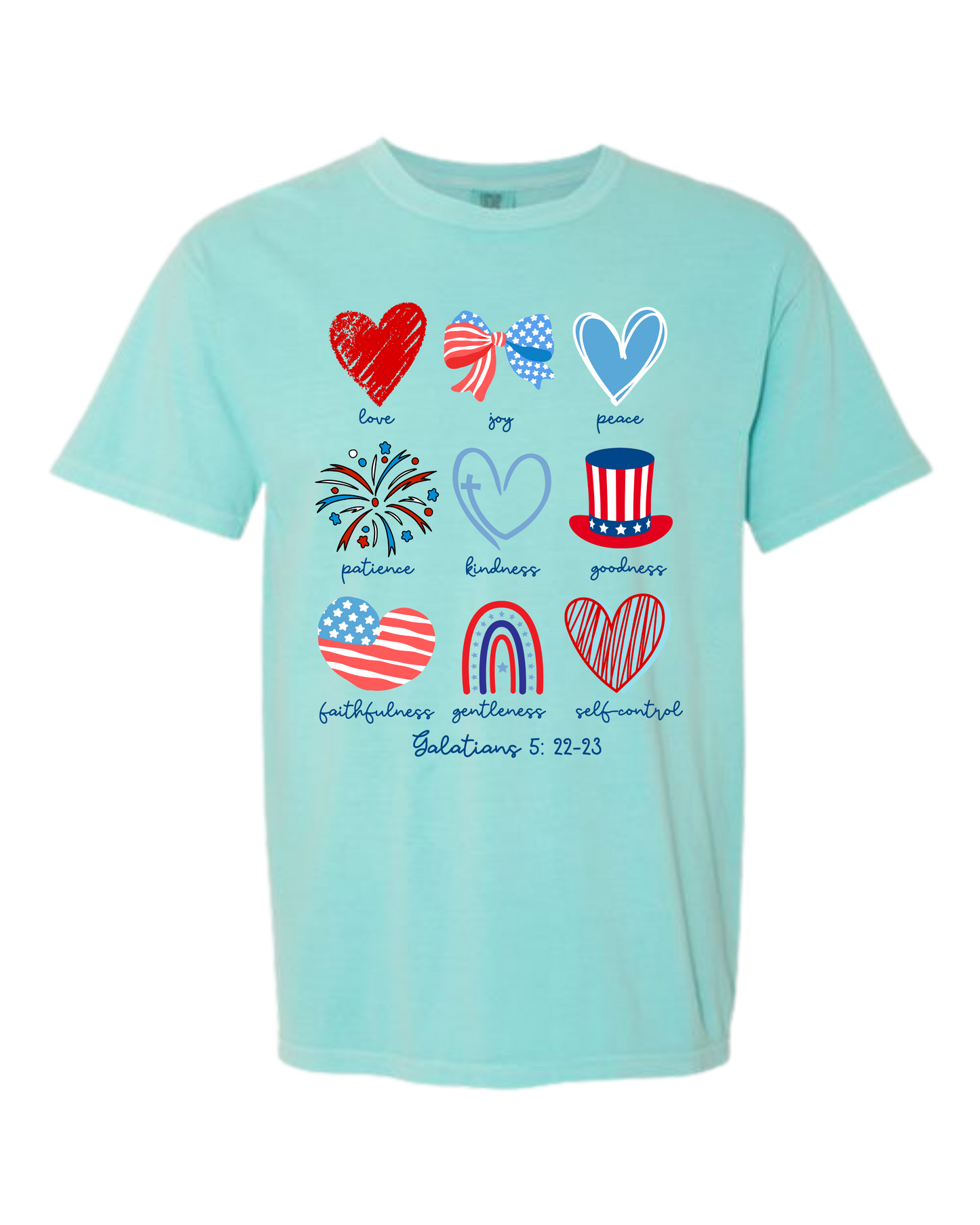Galatians 5 - Patriotic - Comfort Colors - Heavyweight Unisex Tee - Greens