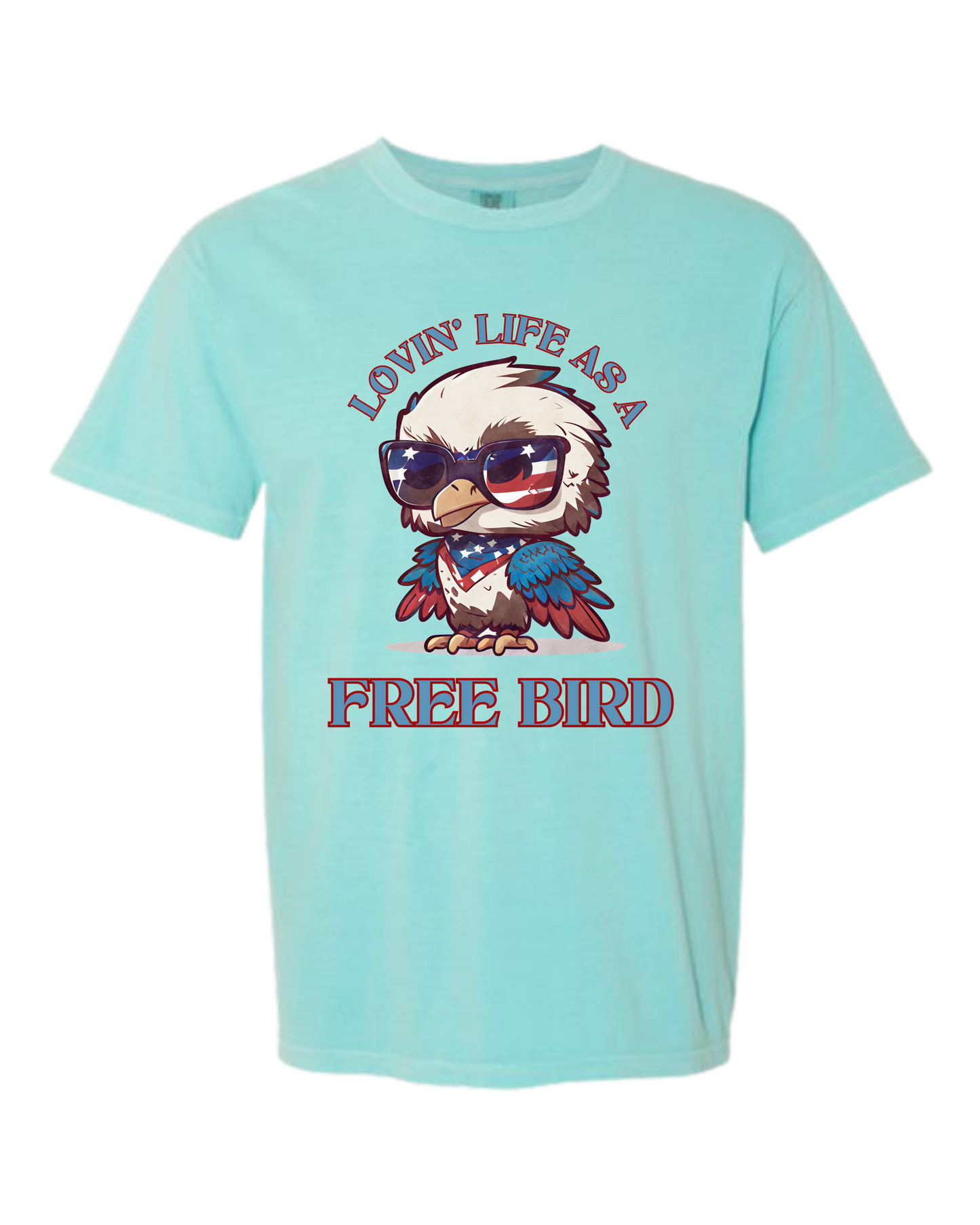 Lovin' Life as a Free Bird - Comfort Colors - Heavyweight Unisex Tee - Greens