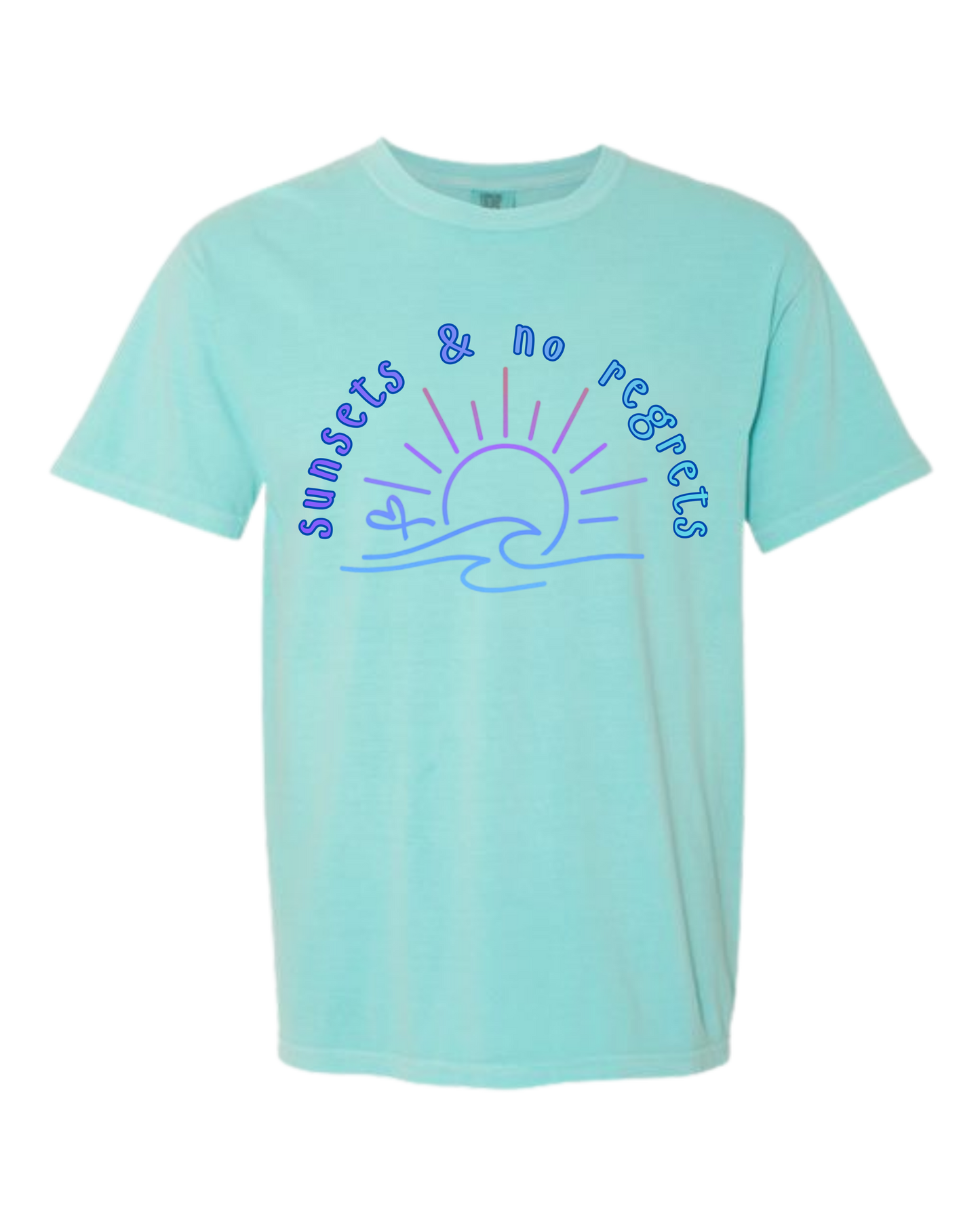 Sunsets & No Regrets - Comfort Colors - Heavyweight Unisex Tee - Greens