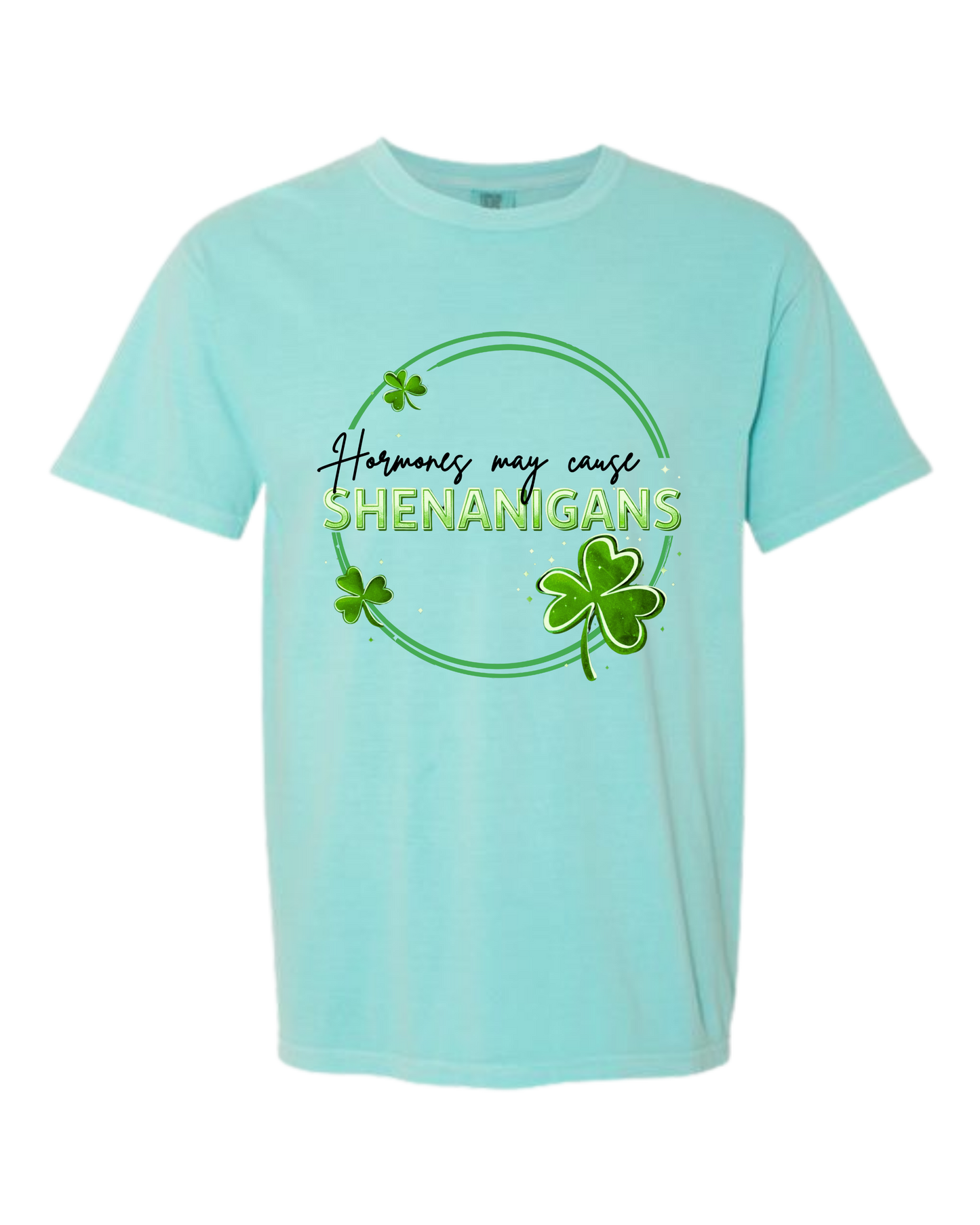 Hormones May Cause Shenanigans - Comfort Colors - Heavyweight Unisex Tee - Greens