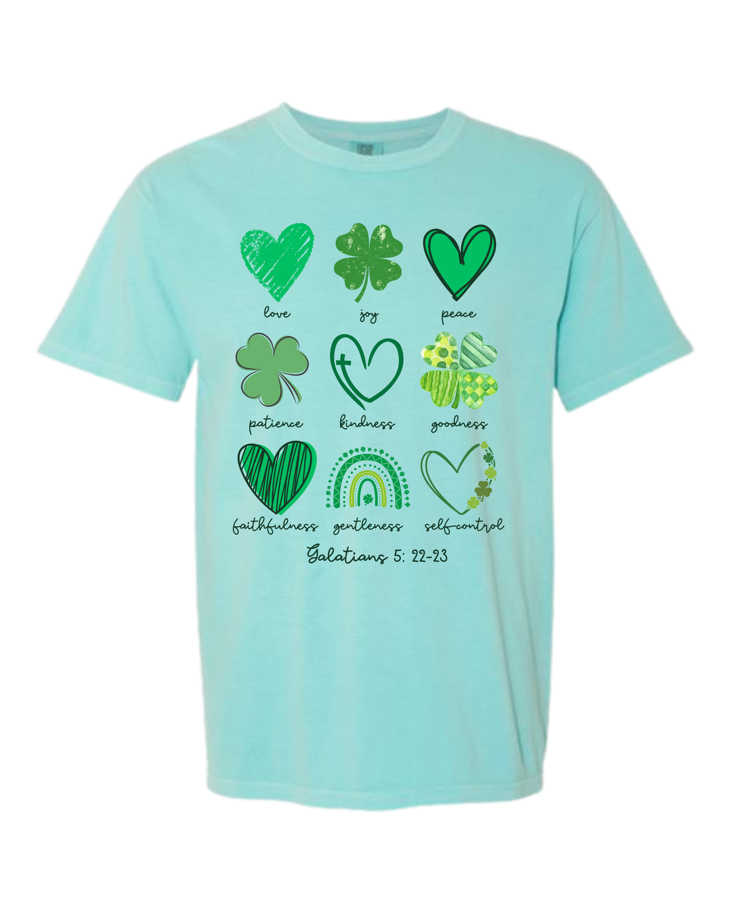 Galatians 5 - St Patrick's Day - Comfort Colors - Heavyweight Unisex Tee - Greens