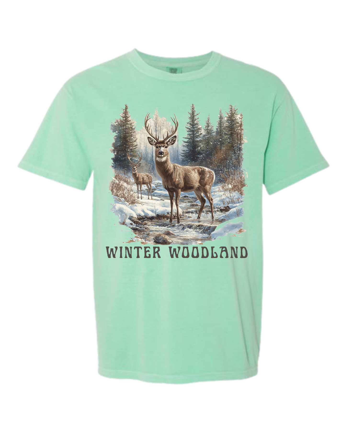 Winter Woodland - Comfort Colors - Heavyweight Unisex Tee - Greens