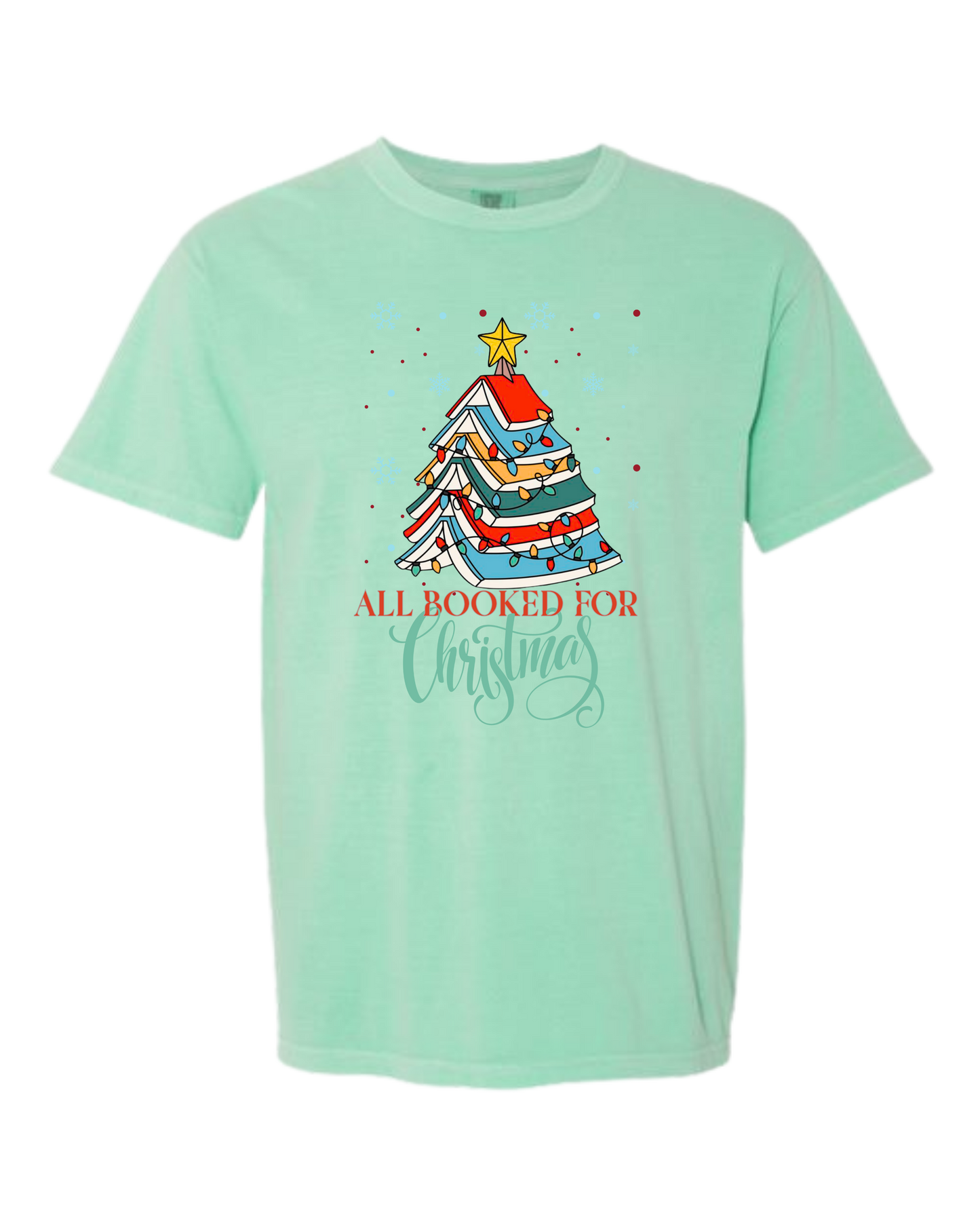 All Booked For Christmas - Comfort Colors - Heavyweight Unisex Tee - Greens
