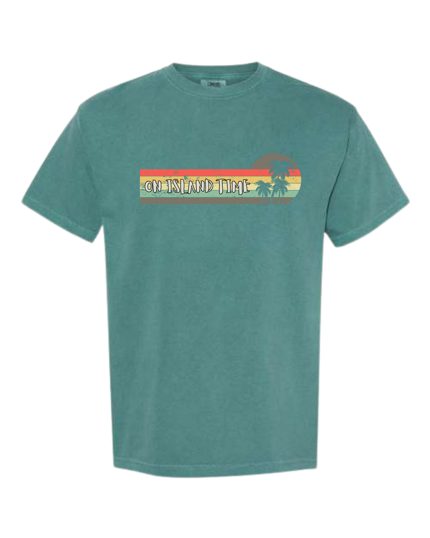 On Island Time - Comfort Colors - Heavyweight Unisex Tee - Greens