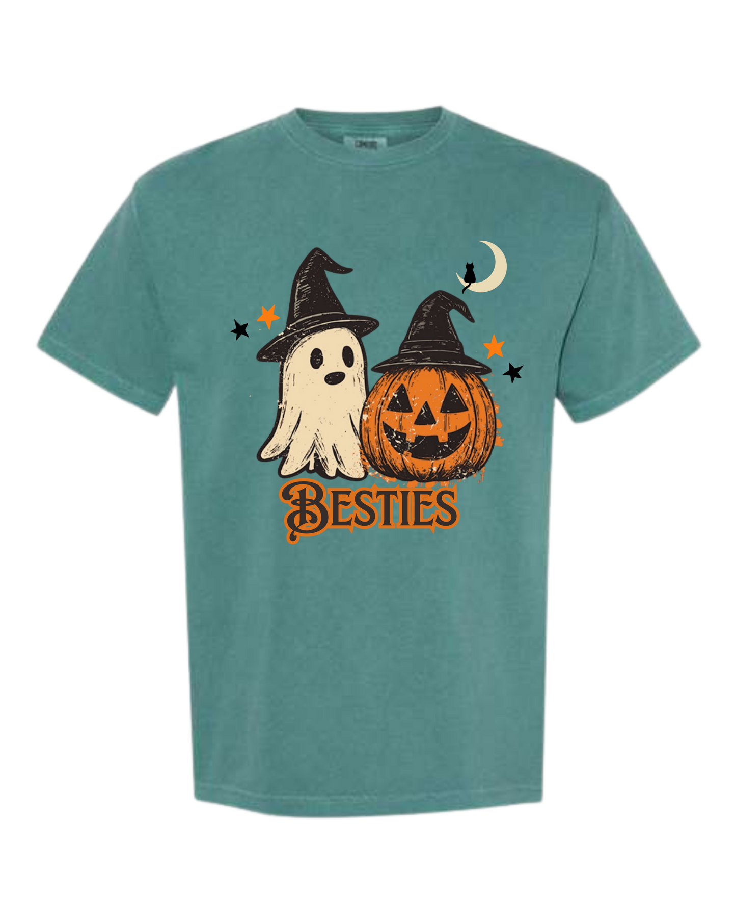 Halloween Besties - Comfort Colors - Heavyweight Unisex Tee - Greens