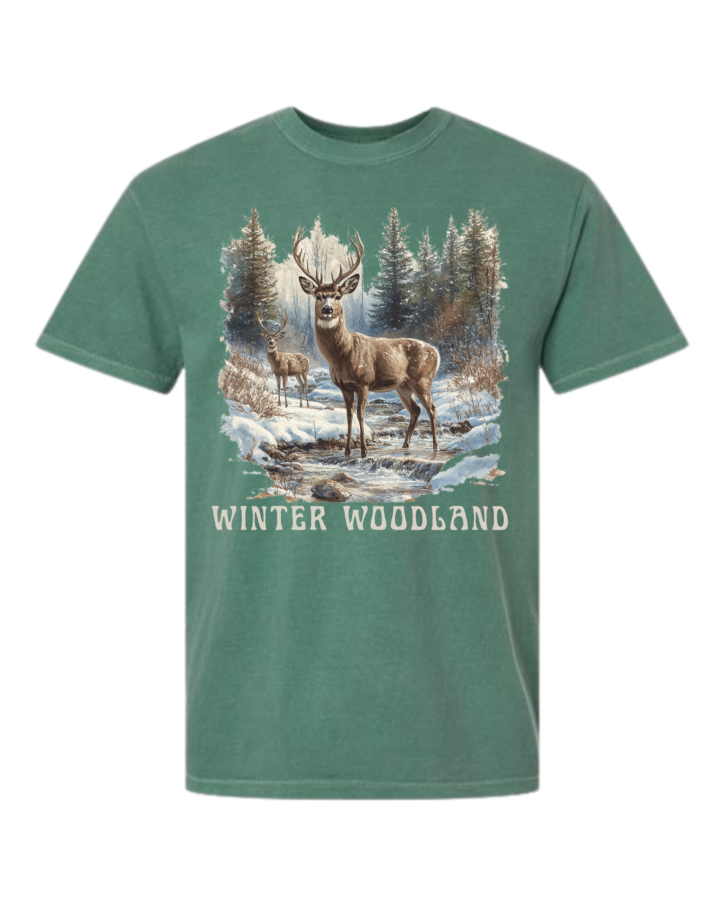 Winter Woodland - Comfort Colors - Heavyweight Unisex Tee - Greens