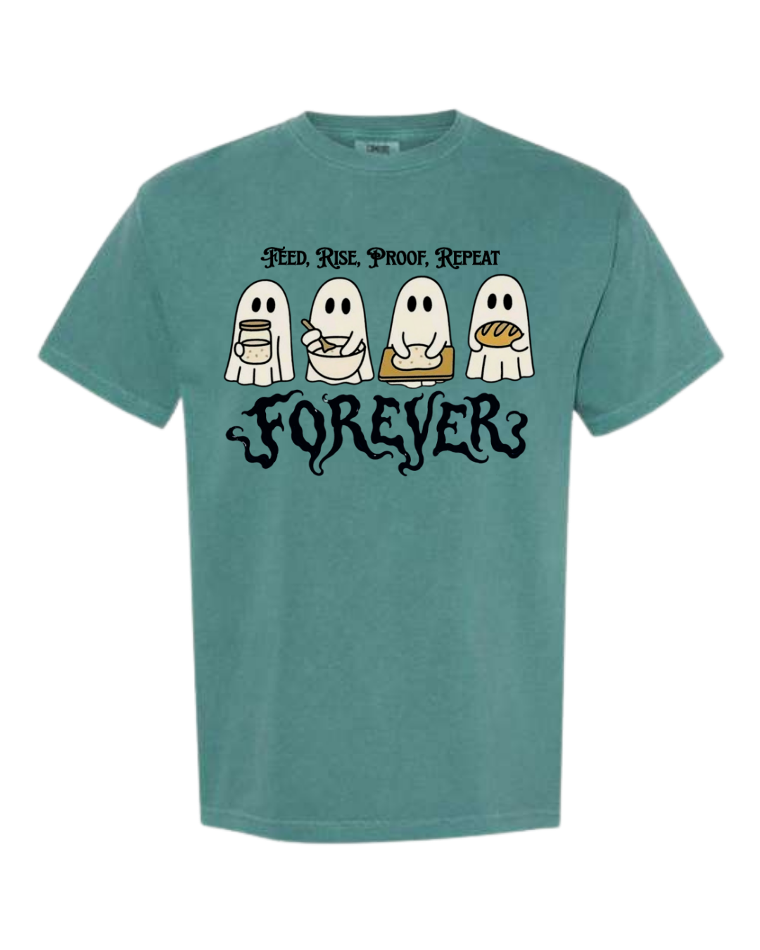 Sourdough Ghosties - Comfort Colors - Heavyweight Unisex Tee - Greens