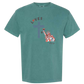 Loves Jesus & America too - Comfort Colors - Heavyweight Unisex Tee - Greens