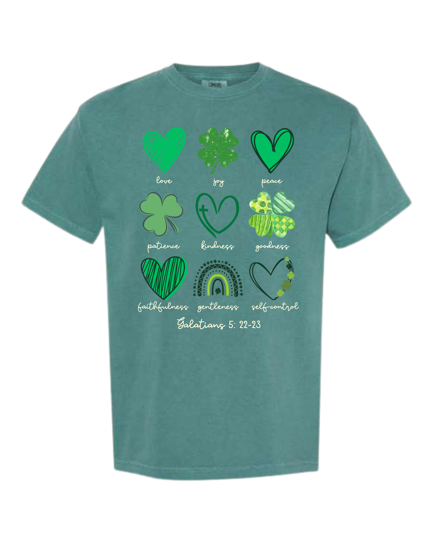 Galatians 5 - St Patrick's Day - Comfort Colors - Heavyweight Unisex Tee - Greens