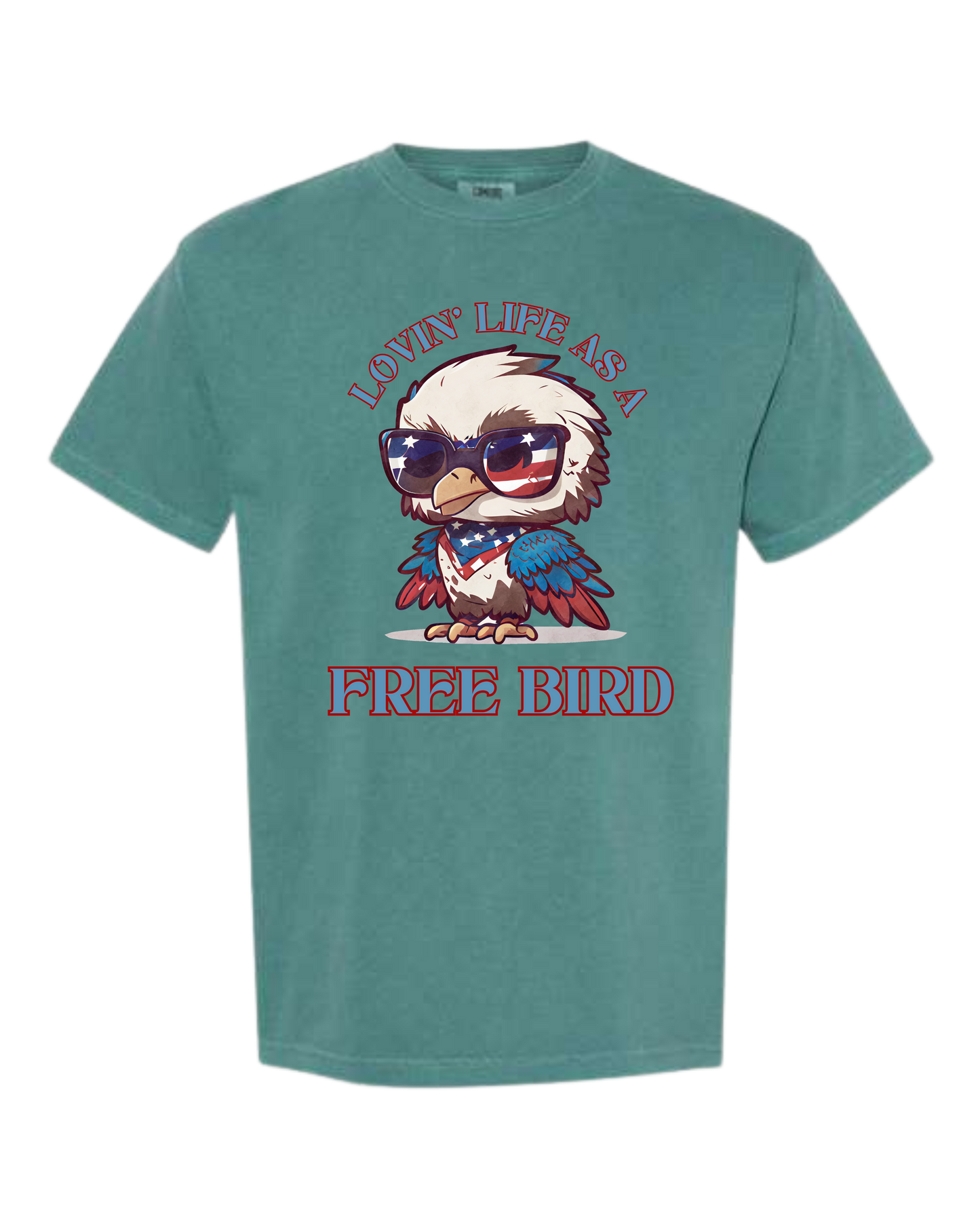 Lovin' Life as a Free Bird - Comfort Colors - Heavyweight Unisex Tee - Greens